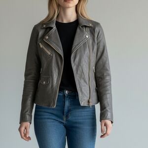 Mauritius Women's Lamb Leather Moto Jacket size US 4 EU XS ***Flaw